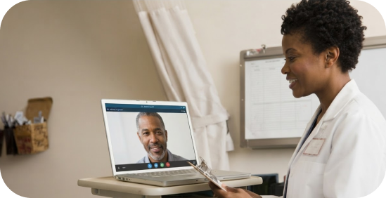 Doctor on video call