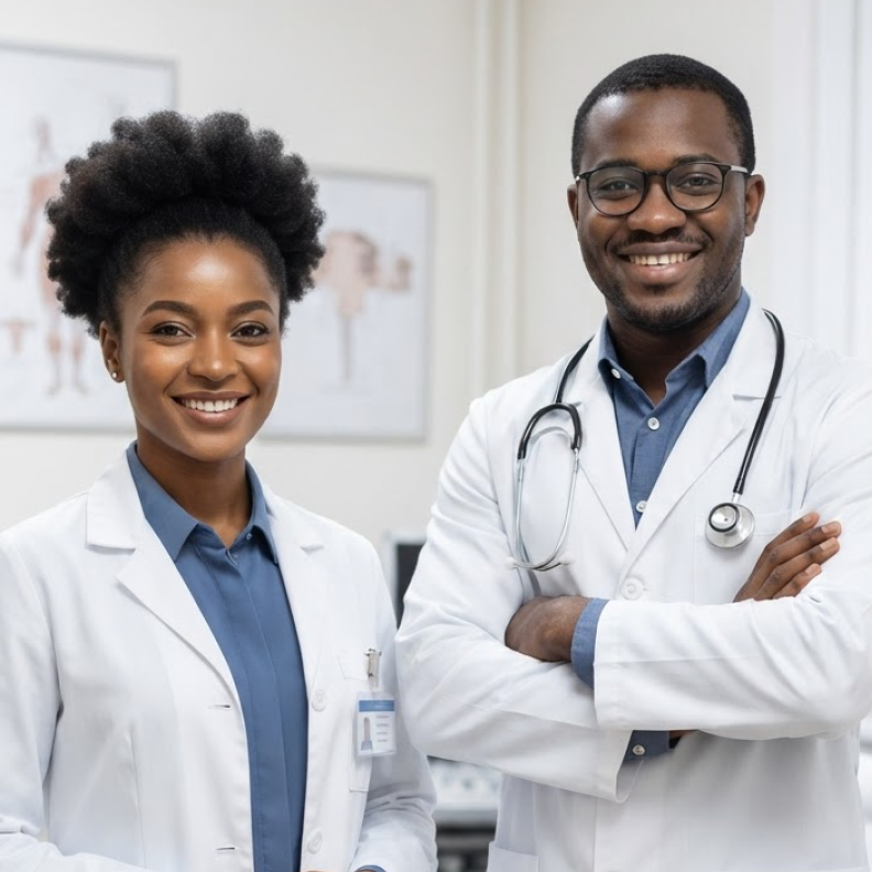 Two smiling doctors